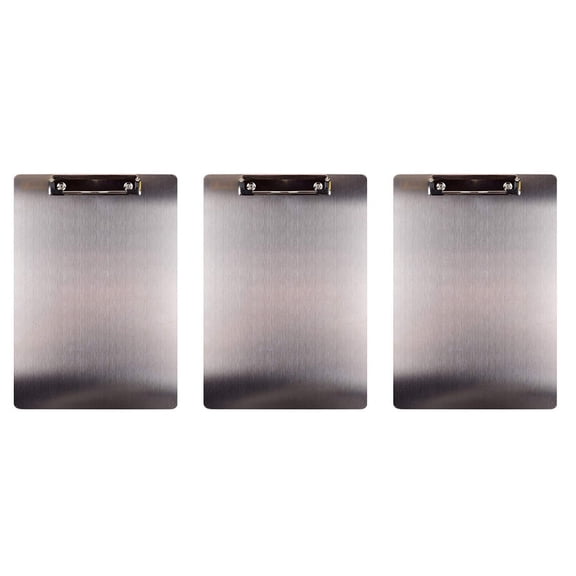 3X Metal Clipboard Folder A4 Stainless Steel Clip Board Bill Storage Folder Writing File Board Menu Splint for Business