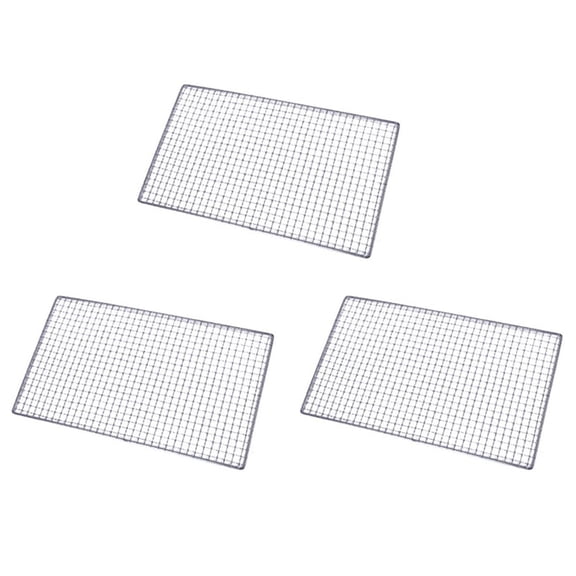 3X Metal Squares Holes Grilling Barbecue Wire Mesh 30cm X 45cm