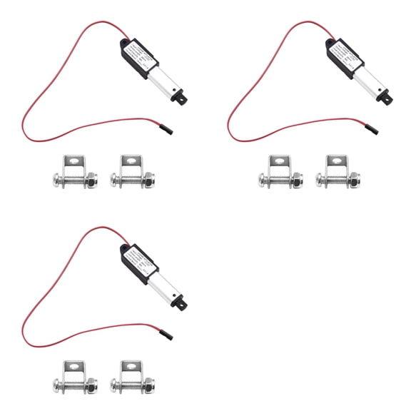 3X Micro-Type Linear Actuator,1In Stroke,60N/13.5lb,Speed 15mm/S Mini Electric Waterproof Motor Linear Actuator 12V