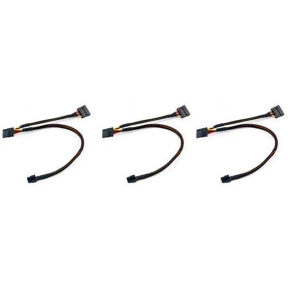 3X Mini 6Pin to 15Pin X2 Power Cable Cord for Vostro 3650 3653 3655 Desktop Computer HDD SSD Expansion Cable,3 x 6Pin to Splitter 15Pin Power Cable