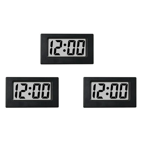 3X Mini Clock Triangle LED Screen Lectronic Digital Alarm Screen Desktop Clock for Home Office Table Bedroom Decor Black