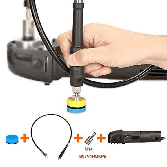 3X Mini Detail Polisher Shaft, Car Foam Drill Polishing Pad Kit with 5/8Inch&M14 Thread, for Tool