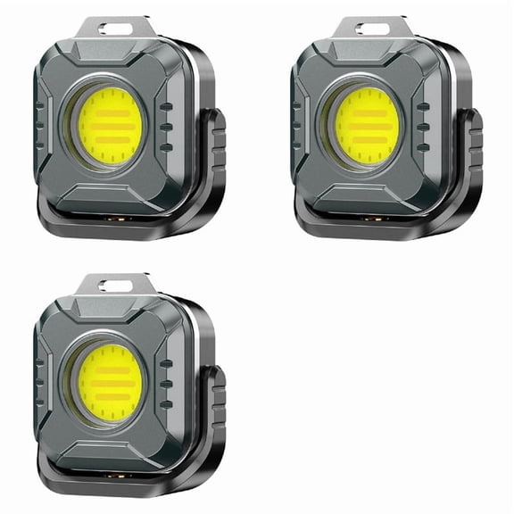 3X Mini LED Work Light,1200mAh Portable Rechargeable Magnetic Work Lights for Outdoor Camping , Car Repair,Emergency