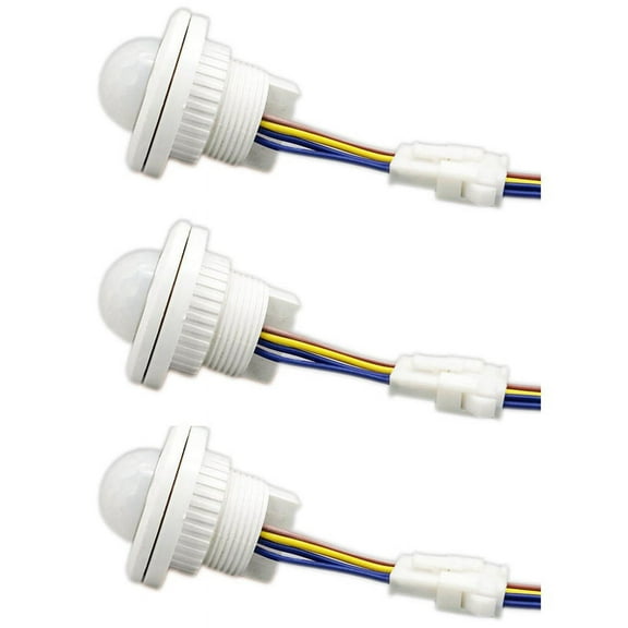 3X Mini PIR Infrared Motion Sensor Detection 220V Adjustable Time Infrared Automatic LED Light Witch,3 x Induction switch,white