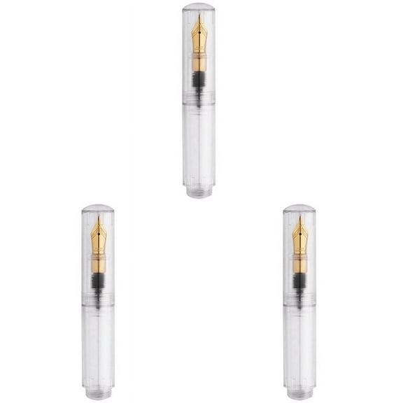 3X Mini Pocket-Size Eyedropper Fountain Pen Writing Ink Pen F Nib Ink Pen Portable Mini Pocket Pen Transparent