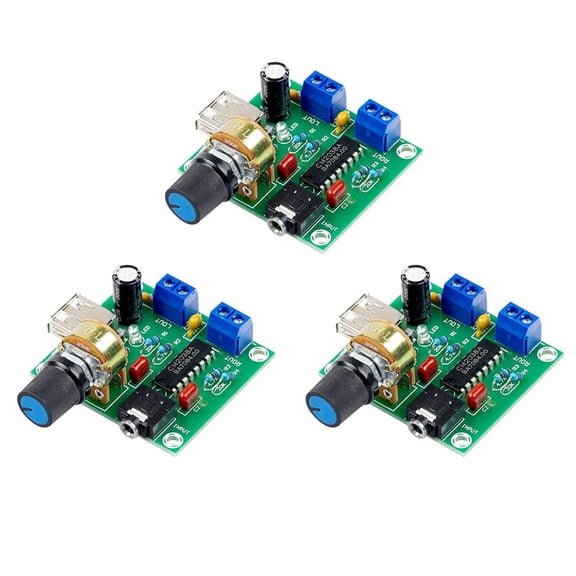 3X Mini Power Amplifier Board 5W+5W HiFi Two-Channel PM CM2038 5V USB Supply Power Audio Amplifier