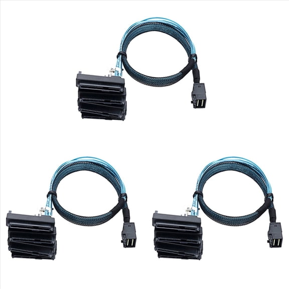 3X Mini SAS SFF-8643 to 4X29Pin SFF-8482 Hard Disk Server Cable 3.33TF/1M,3 x Hard Disk Server Cable,black