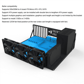 3X Mining Frame Mining ETH Motherboard Bracket Thickened Bitcoin Mining Rig Case Support ITX/ Mini ATX for 8 GPU(ATX),3 x Open Mining Frame,Black