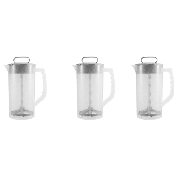 3X Mixing Pitcher for Drinks,2 Quart/64oz Plastic Water Pitcher with Lid,Easy-Mix Juice Container,Angled Plastic Blades