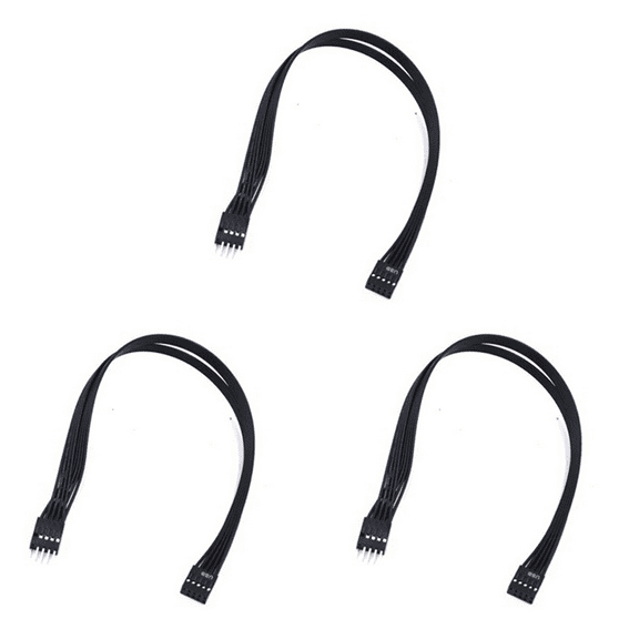 3X Motherboard Mainboard 9Pin USB 2.0 Male to Female Extension Data Cable Cord Wire Line for PC DIY, 30cm