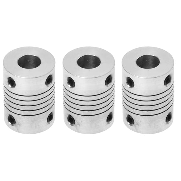 3X Motor Shaft 8mm to 8mm Joint Helical Beam Coupler Coupling D18L25,3 x Beam Coupling,Silver