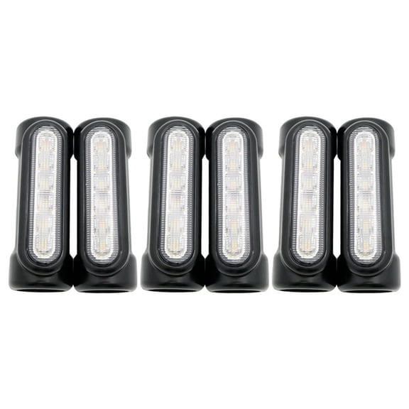 3X Motorcycle LED Highway Bar Switchback Driving Light/Turn Signal Light for (Black),3 x pair Bumper light,black