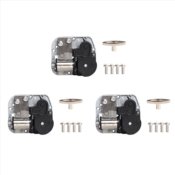 Piano Model Clockwork Music Box Movements 3-Pack Iron Metal Components