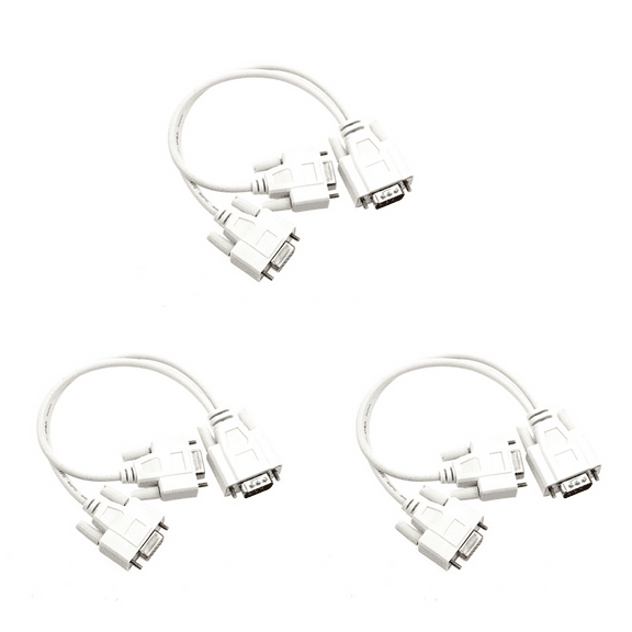 3X NEW 1 PC to 2 MONITORS SPLITTER CABLE for VGA VIDEO