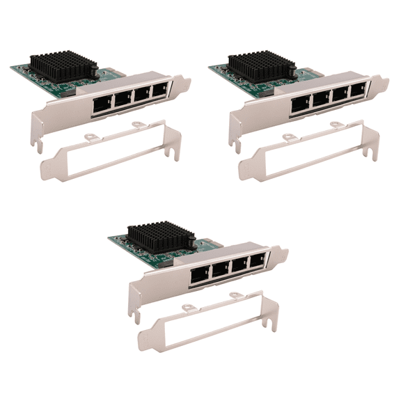 3X Network Cards Network/Lan Adapter PCI-E Card Realtek RJ45 Internet Ethernet Gigabit 4 Port