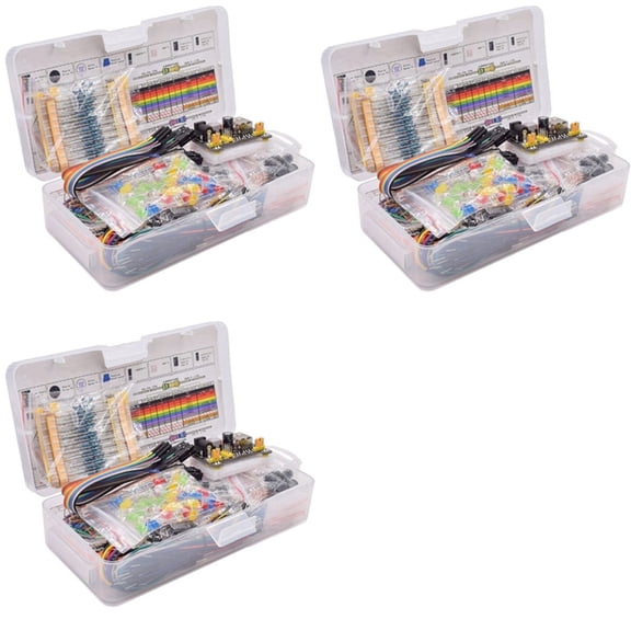 3X New Breadboard Set Electronics Component DIY Kit with Plastic Box for R3 Component Package