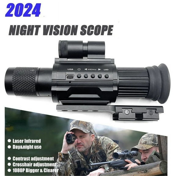 3X Night Vision Scope - Durable Metal Construction, Built-in 850nm IR Illuminator for Outdoor Use, Compatible with 11-20mm Rails, Shock-Resistant Design for Hunting & Night Surveillance
