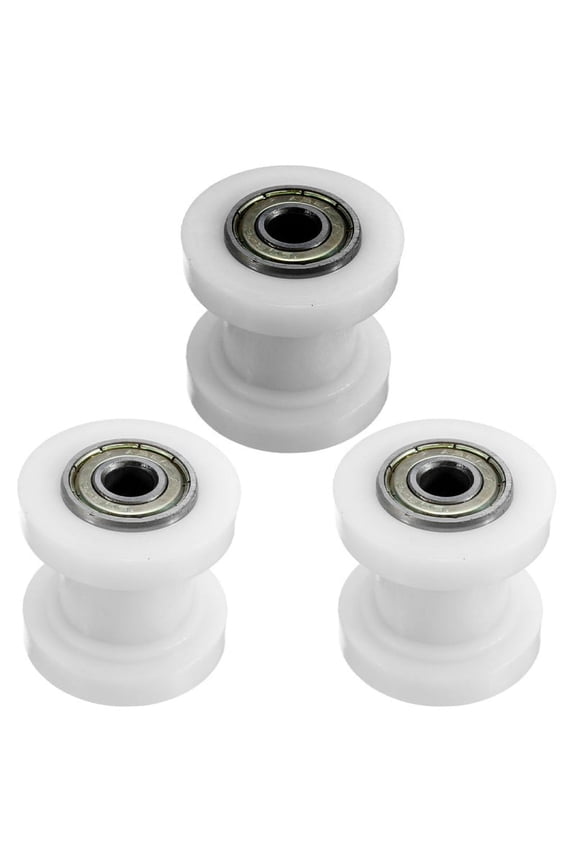 3X -Road Motorcycle Retrofit Chain Guide Sprocket Chain Tensioner Rolling Wheel for the XR CRF KLX110 (White)