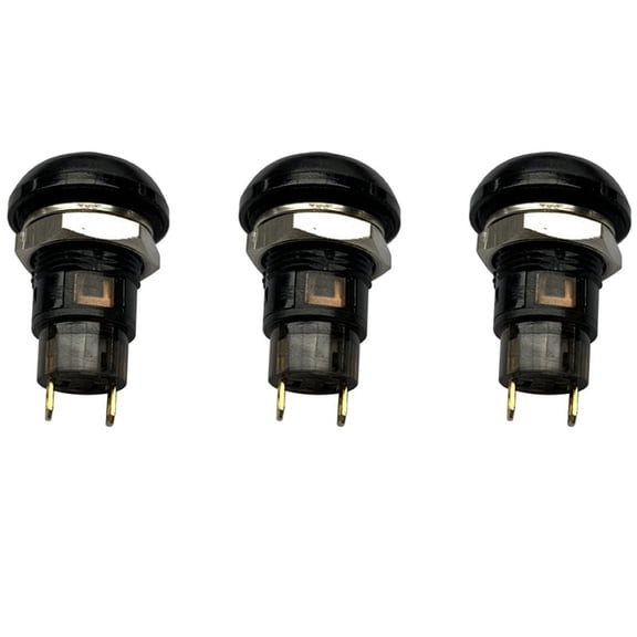 3X On- Latching Waterproof 12mm Push Button Switch SPST 2A IP67, Black