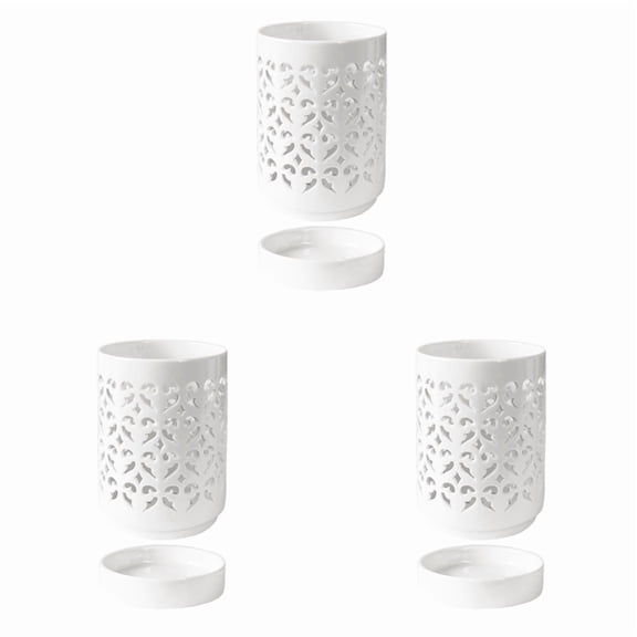 3X Orchid Pots with Holes,4 Inch Ceramic Orchid Pot for Repotting, Flower Planter Pot Indoor Outdoor, Breathable White