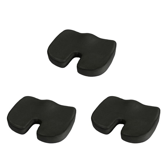 3X Orthopedic Pillow Seat Cushion-Non-Slip Memory Foam Coccyx Cushion for Tailbone Pain-Office Chair Car Seat