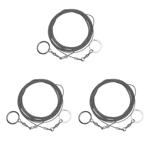 3X Outdoor Hand-Drawn Rope Saw 304 Stainless Steel Wire Saw Camping Life-Saving Woodworking Hand Saw Wire 5M