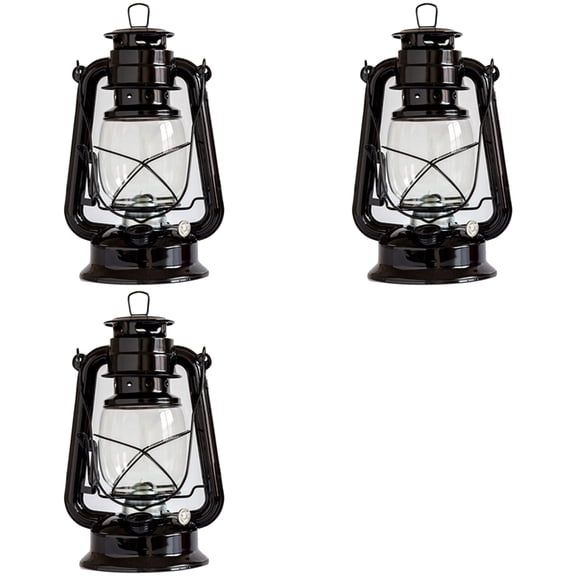 3X Outdoor Oil Lamp, Burning Lantern Lamps/Hanging Emergency Camp Disaster Prevention Lighting,Black