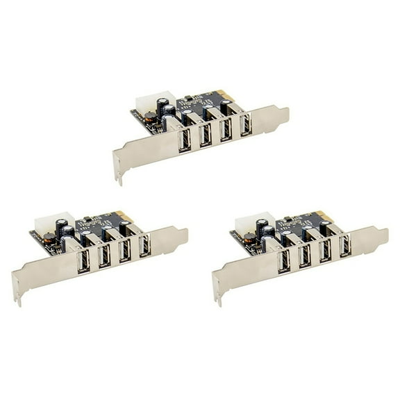 3X PCI-E to 4 Ports USB 2.0 Converter Card PCIE USB2.0 Adapter Card MCS9990 Chipset Allows Hot-Swapping USB Riser Card