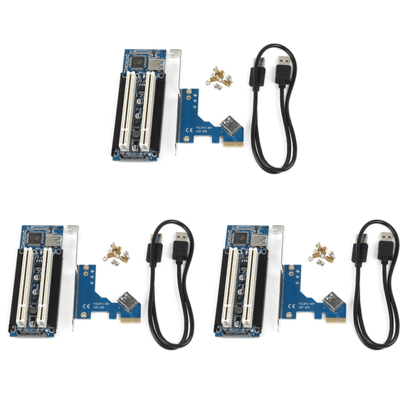 3X PCI-E to PCI Adapter Card PCIE to 2 PCI Slot Support Capture Card Golden Tax Card Sound Card Parallel Port Card