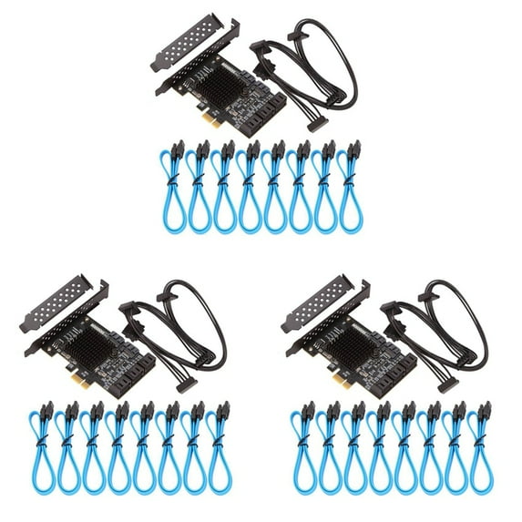 3X PCIE Card 8 Port, 6Gbps 3.0 PCIe Card, PCIe to Controller Expansion Card, Upport 8 3.0 Devices