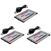 3X PCMCIA to USB 2.0 CardBus Dual 2 Port 480M Card Adapter for Laptop PC Computer