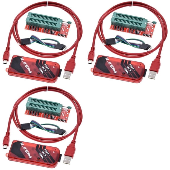 3X PICKIT3 Programmer + PIC ICD2 PIC Kit 2/3 Programming Adapter Universal Programmer Seat FZ0508