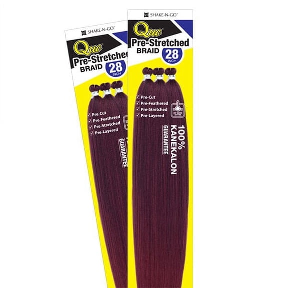 3X PRE-STRETCHED BRAID 28" - QUE SYNTHETIC 100% KANEKALON MEGA JUMBO BRAIDING [1 Jet Black]
