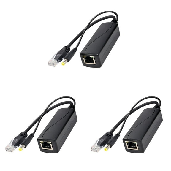 3X PS5712TG Gigabit Power over Ethernet Splitter 10/100/1000Mpbs RJ45 Support IEEE802.3 Af/At(30W) PoE Splitter