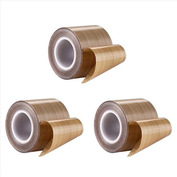 3X PTFE Tape/PTFE Tape for Vacuum Sealer Machine,Hand and Impulse Sealers (2 Inch x 33 Feet),3 x roll PTFE Fabric Tape,Light brown