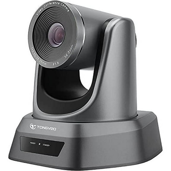 3X PTZ Camera USB Video Conference Camera Full HD 1080P Optics Zoom 128-Degree Wide-Angle for Business Meeting Live Streaming Church Education by TONGVEO USB 3x Zoom