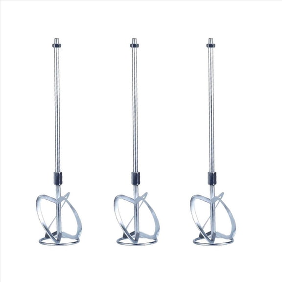 3X Paint and Mud Mixer Stirring Rod for Drill Agitator Mixing Rod Concrete Mortar Mixer, Silver,3 x Mixer Stirring Rod,Silver