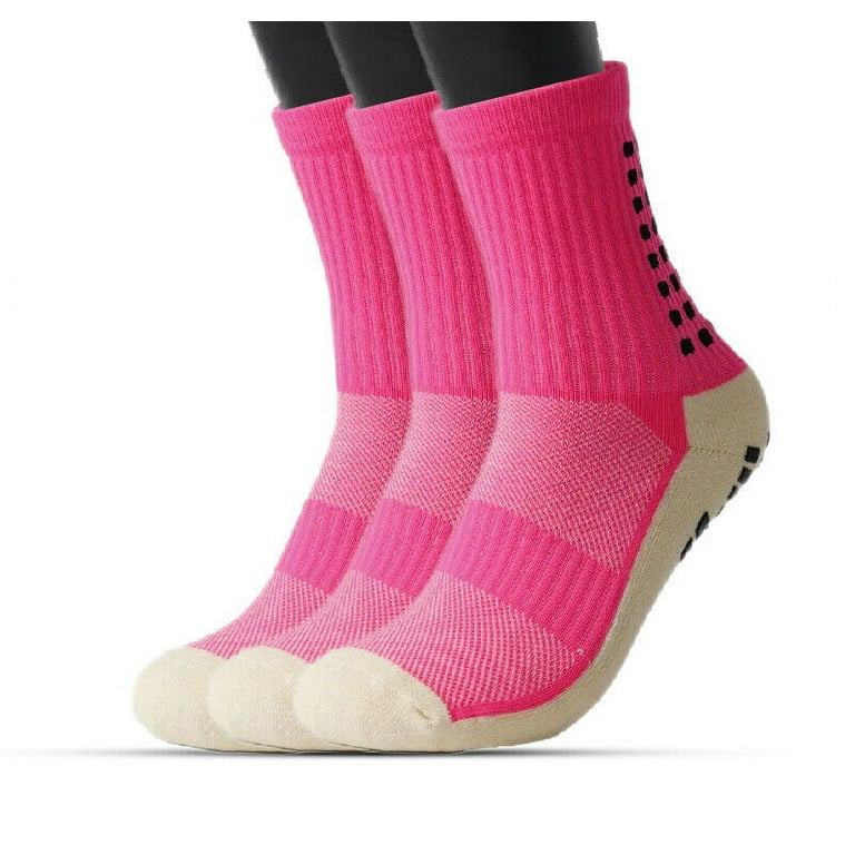 Crew Non Slip Grip Socks, Sporty Pink