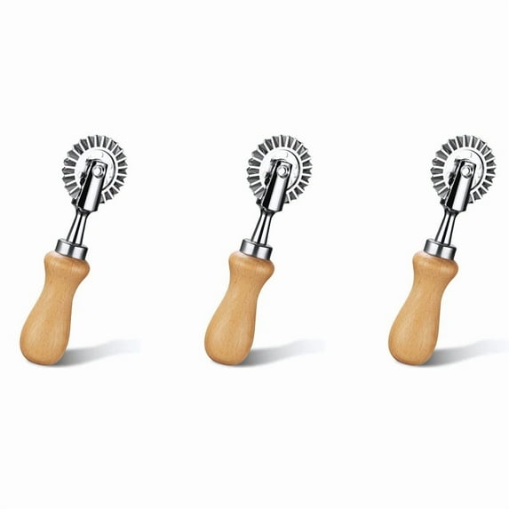 3X Pastry Wheel Cutter - Pasta Cutter Wheel - Ravioli Crimper Cutter Wheel Dough Cutter for Kitchen Pasta Accessories