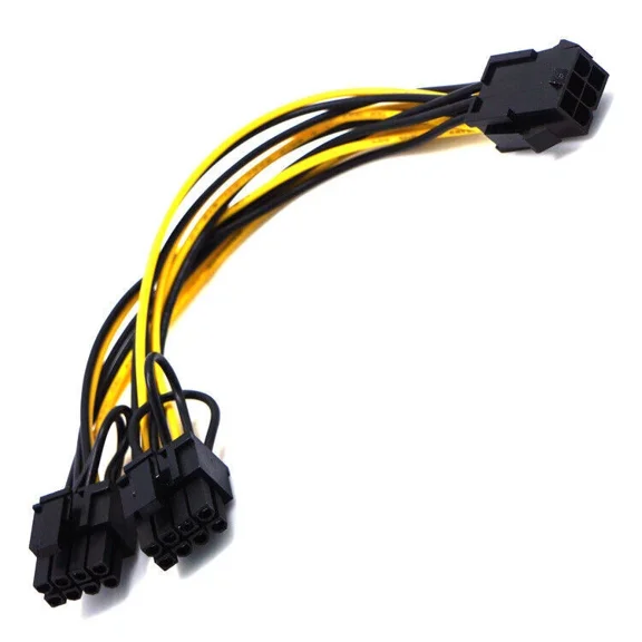 3X Pci E 6 Pin Female To Dual Pcie 8 6+2 Pin Male Gpu Vga Power Cable Splitter