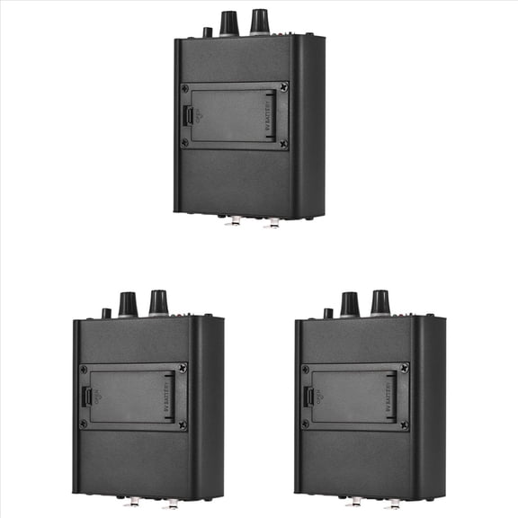 3X Personal In-Ear Monitor Headphones Amplifier with XLR Inputs 3.5mm Output Audio Interface,3 x Headphones Amplifier 3 x use manual,black