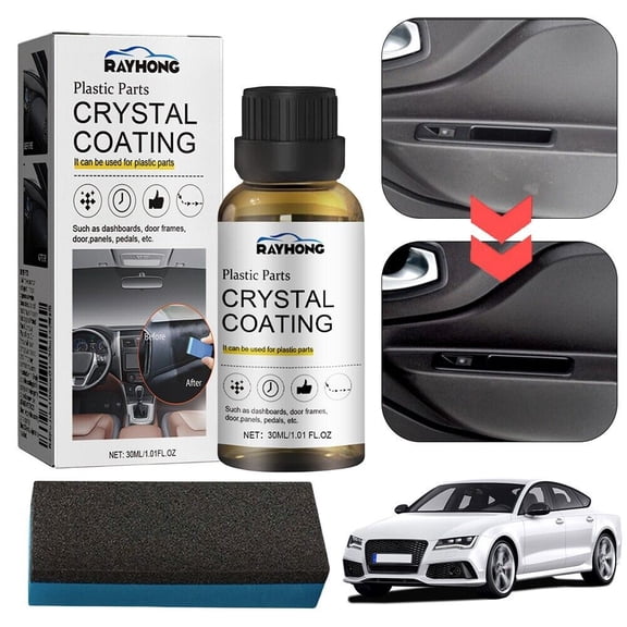 3X Plastic Parts Crystal Coating Easy to Use Car Refresher Gloss Protection 30ml