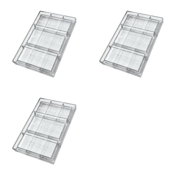 3X Polycarbonate Chocolate Bar Mold for Candy Making, Baking and Candy Snacks, Appliance for Professional Bakery.