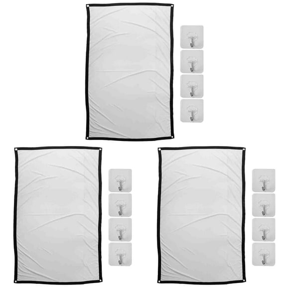 3X Portable Projector Screen for Home Theater Outdoor HD White Foldable Anti-Crease (60Inch)