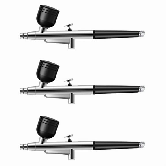 3X Portable Single Action Airbrush 0.3mm Nozzles Airbrush Pen for Model Cake Nail Car Painting Beauty Inkjet-Black,3 x Airbrush,Black