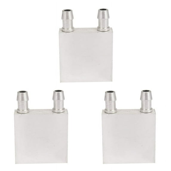 3X Primary Aluminum Alloy Water Cooling Block 40X40mm for Liquid Water Cooler Heat Sink System Silver Use