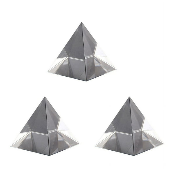 3X Prism Optical Glass Pyramid 40mm High Rectangular Polyhedron Suitable for Teaching Experiments,3 x pyramid prism,transparent