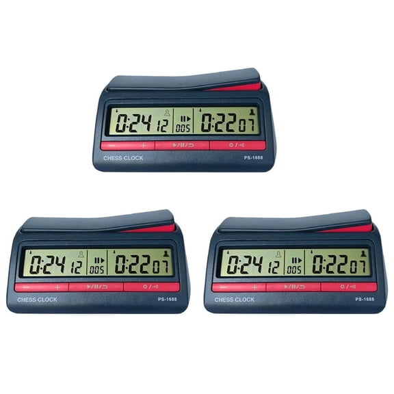 3X Professional Advanced Chess Digital Timer Chess Clock Count Up Down Board Game Clock PS-1688