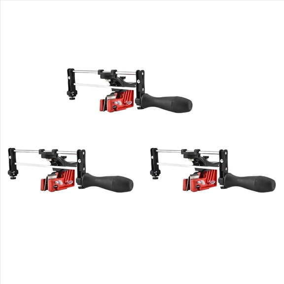 3X Professional Lawn Mower Chainsaw Chain File Guide Sharpener Grinding Guide for Garden Garden Tools,3 x Manual Chain Sharpener,Black & red