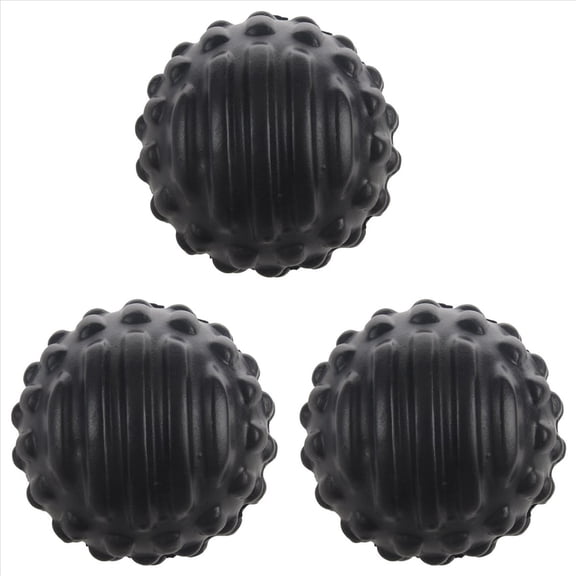 3X Pu Foam Bump Fascia Ball Muscle Relaxation Fitness Massage Ball Waterproof and Easy to Clean Health Care Ball-Black,3 x Massage Ball,Black